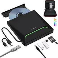 ORIGBELIE išorinis CD/DVD įrenginys su USB 3.0, Ethernet ir kortelių skaitytuvu TP998-Case