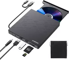 ORIGBELIE išorinis CD/DVD įrašymo įrenginys USB 3.0 ir USB-C, 24x/8x BT668