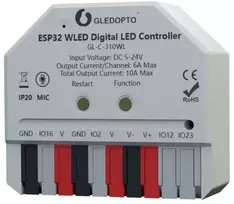 Gledopto GL-C-310WL ESP32 Mini WLED skaitmeninės LED juostos valdiklis