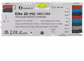 Gledopto Elite 2D-MU GL-C-615WL 2 kanalų WLED skaitmeninių LED juostų valdiklis
