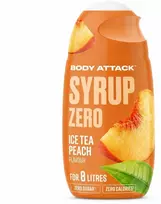Padažas be cukraus Body Attack Syrup Zero persikų ir šaltos arbatos skonio 65 ml