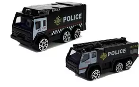 Sulankstomas policijos lėktuvas su automobiliais, 1:64, su šviesomis ir garsais