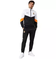 Vyriškas Real Madrid sportinis kostiumas, juodas ir baltas
