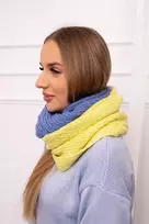 Moteriška dviejų spalvų kaklo mova, kivio ir džinso spalvos