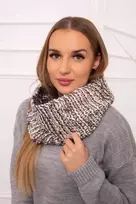 Moteriška kaklo mova, ekru ir mokos spalvų