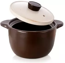 Keraminis puodas su dangčiu, rudas, 20 cm, 4,2 l