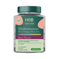 H&B multivitaminai paauglėms su vitaminais B6 ir B12, 60 guminukų