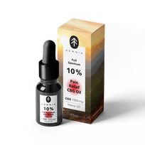Hemnia pilno spektro CBG aliejus „Pain Relief“ – 10 % CBG + 5 % CBD, 1000 mg CBG + 500 mg CBD, 10 ml