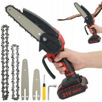 Mini grandininis pjūklas 6+4", belaidis, 2x bešepetėliai akumuliatoriai