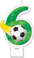Gimtadienio žvakė "futbolo kamuolys" skaičius 6