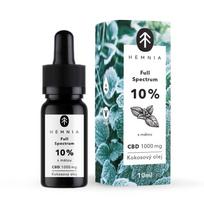Hemnia pilno spektro CBD MCT kokosų aliejus Mint 10 %, 1000 mg CBD, 10 ml
