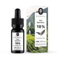 Hemnia pilno spektro CBD MCT kokosų aliejus Green Tea 10 %, 1000 mg CBD, 10 ml