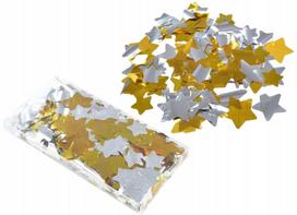 Auksinės ir sidabrinės metalinės žvaigždutės konfeti, 10 g