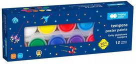 Plakatų dažai "pixi Planet Happy Color", 12 spalvų, 25 ml
