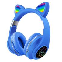 iWear M2 Triukšmą slopinantys vaikiški katės Bluetooth bevieliai ausinukai FM radijas / MP3 Mico SD ir telefono skambutis mėlyna