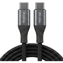 USB-C–USB-C kabelis Wirellee (1 m, 60 W, PD 3.0, juodas)