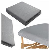 Frotinė paklodė masažo stalui su guma, pilka, 60 × 190 cm, 180 g/m²