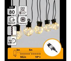 Aigostar - LED lauko dekoratyvinė girlianda 80xLED/3,6W/230V 5m IP44 šiltai balta