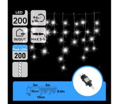 Aigostar - lauko LED kalėdinė girlianda 200xLED 8x0,6m IP44 šaltai balta
