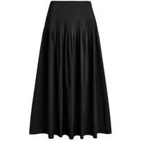 Midi sijonas moterims, Juoda, Woven-a line-skirt
