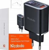 MCDODO GREITAS ĮKROVIKLIS IPHONE 2XUSB-C 1XUSB PD 30W LED SKAITIKLIS