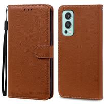 Nord 2 dėklas Oneplus Nord 2 5G dėklui Odinis atverčiamas piniginės dangtelis One plus Nord 2 dėklui Nord2 5G telefono dėklas Coque Fundas Oneplus Nord 2 5G ruda