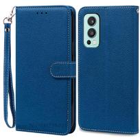 Nord 2 dėklas Oneplus Nord 2 5G dėklui Odinis atverčiamas piniginės dangtelis One plus Nord 2 dėklui Nord2 5G telefono dėklas Coque Fundas Oneplus Nord 2 5G blue