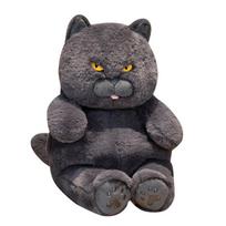 Minkštas pliušinis Britų trumpaplaukis katės pliušinis žaislas Kimštas tamsiai mėlynas pilkas tingus storas katės apkabinimo žaislas Vaikams Gimtadienio dovana Merginai about 30cm gray