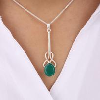 Green Onyx Gemstone 925 Sterling Silver Jewelry Handmade Partywear Pendant 1.79  PP-60-21 beige