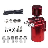 Car Baffled Oil Catch Can Tank Kit For PCV System Red Universal Baffled Catch Can Kit black