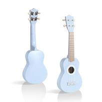21-Inch Ukulele Playable Musical Instrument - Small Guitar with Patterned Logo, Perfect Gift šviesiai mėlyna spalva