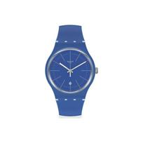 Swatch New Gent Quartz Watch 47.4Mm Blue Dial Plastic Case Silicone Strap Unisex watches SUOS403 Blue blue