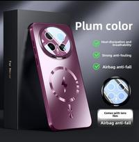 For Huawei Honor Magic 8 Pro Case Hard Matte Magnetic wireless charging Lens Protective Back Cover For Magic 8 7 Pro Phone Shell Honor Magic7 violetinė
