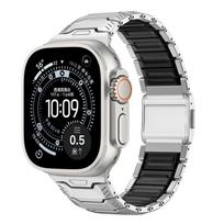 Titanium Rubber Strap for Apple Watch Ultra 3 2 49mm 46mm 45mm 44mm Luxury Watchband for Iwatch 11 10 9 8 7 6 5 4 SE3 Bracelet 49mm 46mm 45mm 44mm gray