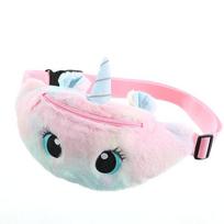 Children's Fanny Pack Cute Unicorn Plush Toys Belt Gradient Color Chest Bag Cartoon Coin Purse Travel Chest Bag Girls Waist Bag gray