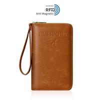 Unisex Passport Holder Cover Rfid Blocking Pu Leather Zipper Travel Wallet Case Wallet Travel Accessories For Men Women black