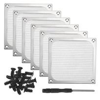 PATIKIL 6-Pack PC Case Fan Dustproof Grille 120x120mm with Screwdriver & Screws, Ultra-Fine Grille, PVC Dust Filter, Silver