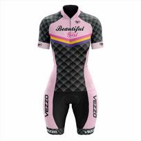 Womens Triathlon Cycling Suit Short Sleeve Compression Jersey Road Bike Riding L
