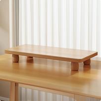 Desktop Monitor Riser Multi-Functional Laptop with Keyboard Storage Sturdy 40x20cm_Wood beige