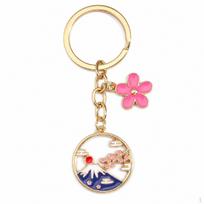 Studio Ghibli Faceless Man Cherry Blossom Mount Fuji Keychain Cartoon Pendant K874 K874 beige