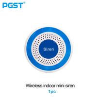 PGST 433MHz Indoor Wireless Siren with Strobe Light Wireless Spot Alarm System for Intruder Alarm System 110dB Wireless Horn 1PC white