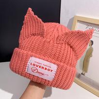 Žieminė storesnė dvigubo sluoksnio vilnonė kepurė su ausimis Moteriška lauko šilta megzta kepurė Vyriška universali šalta kepurė Atsitiktinė universali one size fits all rožinė