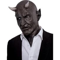 Mephistopheles Dark Skin Demon Latex Hyper Mask. Adult Collectible One Size Mask gray
