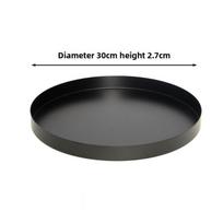 Juodas apvalus metalinis padėklas maisto eksponavimui ir vaisių patiekimui namuose ar kavinėje Diameter 30cm