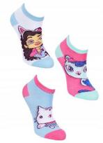 GABBY GABI CAT HOUSE FOOT SOCKS girls 3-pack 23/26 FN06H white