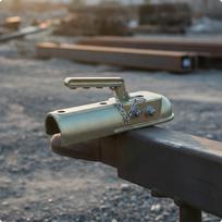Trailer Coupler with Safety Pin Durable Hardware Easy to Use for RV Owners gray