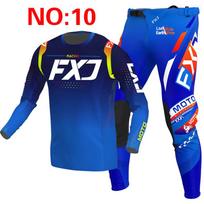 NAUJAS 2025 FXJ geltonas enduro motocross aprangos komplektas mx džersis kelnės žalia motociklo apranga mtb carracing kostiumas Off Road įranga XXL - 38 blue