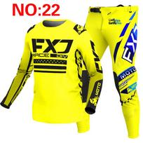 NAUJAS 2025 FXJ geltonas enduro motocross aprangos komplektas mx džersis kelnės žalia motociklo apranga mtb carracing kostiumas Off Road įranga XXL - 38