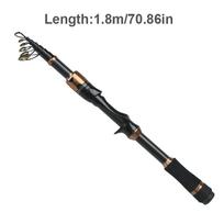 FTK spiningo meškerė 1,5 M / 1,8 M / 2,1 M CW 10-30 g Ultralengvos anglies pluošto nešiojamos meškerės Casting-180cm/5.90FT black