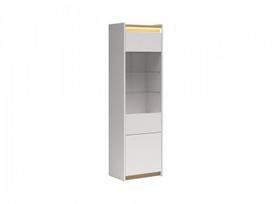 Vitrina Luwia, 60x40x200.5 cm, šviesiai pilka/ruda